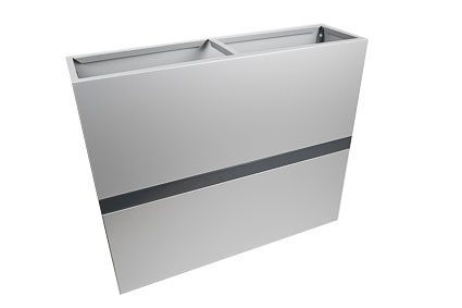 Jardinière bicolore aluminium gris
