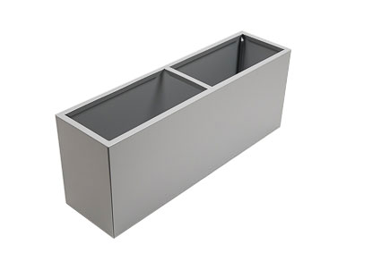 jardiniere uni gris rectangle