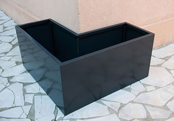 jardinière angle sur mesure gris anthracite