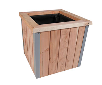 jardinière cubique bois gris