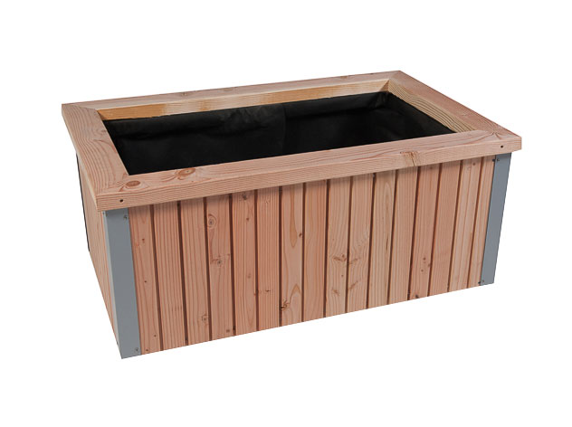 jardiniere rectangle basse bois gris