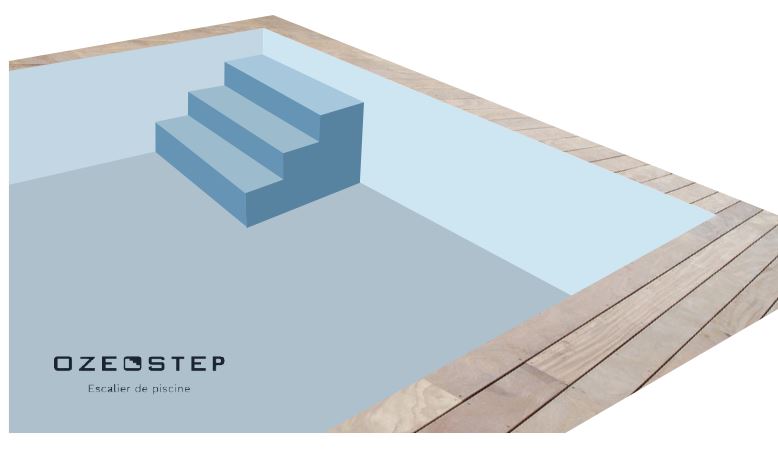 Escalier droit pour piscine