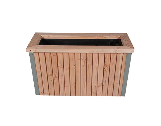 jardiniere bois rectangle gris