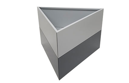 Jardinière triangulaire gris et gris anthracite